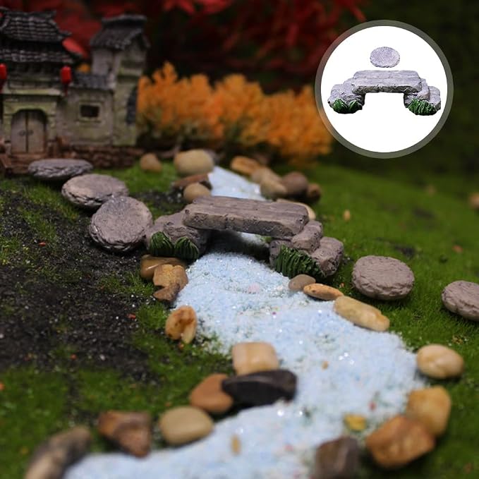 Yardwe Mini Mushroom Pedal Ornament Creative Mini Stepping Stone Garden Decor for Fairy Garden Succulent Pots Outdoor Micro Landscape DIY Accessory