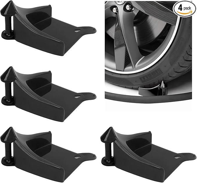 4 PCS Car Hose Guide, Tire Hose Roller Preventing Stucking and Snagging Under The Wheels, Plastic Detailing Tyre Hose Guide Vehicle Washing Tool for Cars Trucks SUVs (Black)