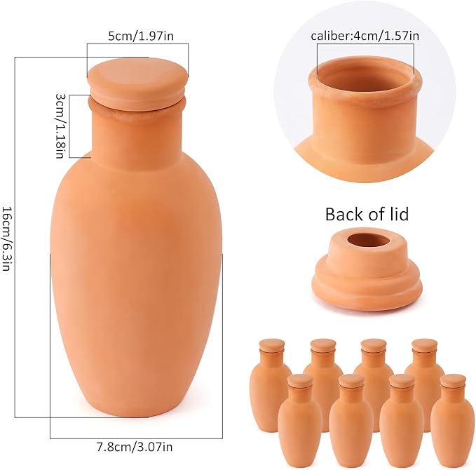 Ollas 8pcs 3.1 * 6inch Terracotta Plant Watering Globes Self Watering Planter Insert Olla Watering Terra Cotta Clay Irrigation Globes