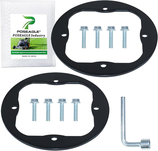 2 Pack Upgraded High-Strength Deck Spindle Reinforcement Rings with Mouting Bolts and L Shaped Angled Hex Socket Wrench for Cub Cadet, MTD, Troy-Bilt All Series Lawn Tractors and Lawn Mowers