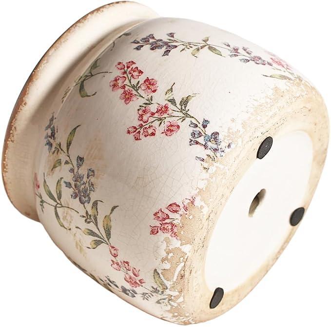 Xiaan Jiaju Flower Pots, Vintage Ceramic Planters for Indoor Plants, 6.29'' Plant Pots with Drainage, French Country Lavender Vase & Planters, Antique Home Room Decor, Gardening & Housewarming Gifts