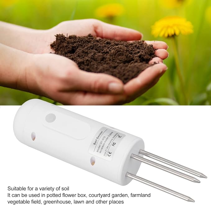 Soil Sensor for z1gbee Gardening, Smart Soil Tester for Accurate Plant Care with Temperature and Humidity Monitoring