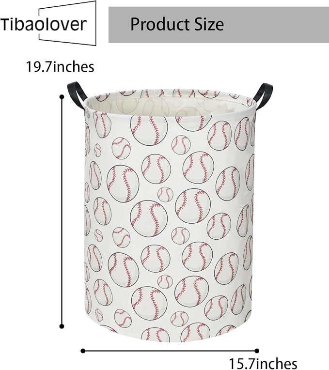 Baseball Kids Laundry Basket Baby Hamper Toy Storage Bin for Boys Room Decor Baby Nursery Hamper Gift Baskets for Bedroom Bathroom(Baseball)