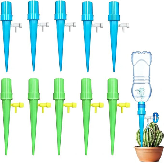 New!Self Watering Spikes for Pots Indoor Plants,Universal Bottle Mouth,Automatic Irrigation Stakes,Slow Release Water Valve,Vacation Proof Drip