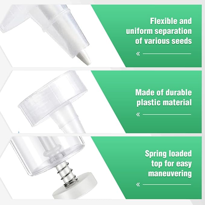 Seeding Tool, Gardening Sower Planter Set of 6, Precision Seed Dispenser, Adjustable Planter Tool for Garden Flowers and Vegetables, Spreader with Seedlings Dibber and Widger