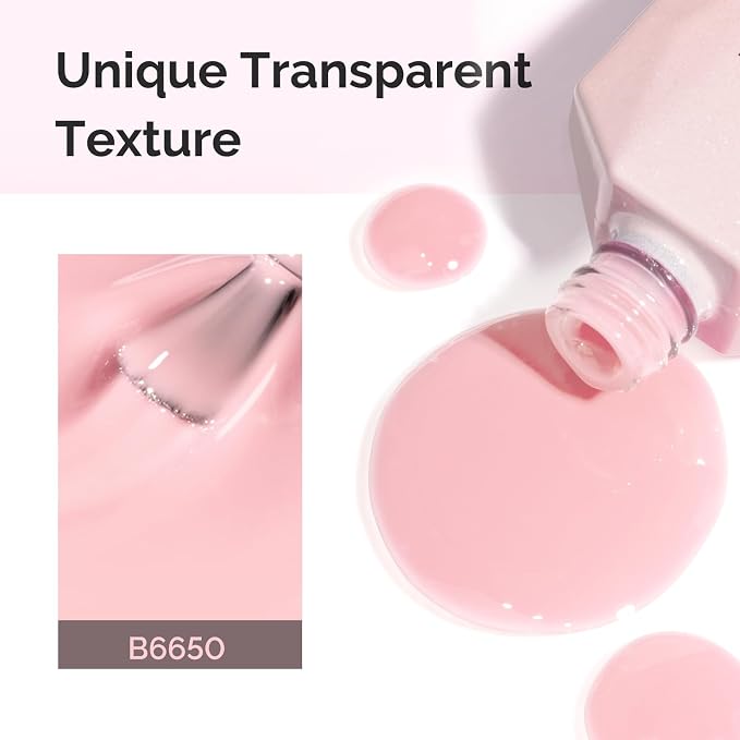 MelodySusie Jeweliver Jelly Gel Nail Polish, 0.5Fl.oz Grace Nude Pink Gel Polish Soak Off UV LED Light Cure Gift for Women Manicure Nail Art DIY at Home B6650