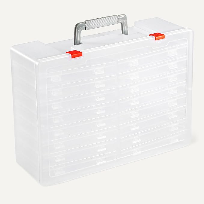 Amazon Basics 4" x 6" Photo Storage Case and Craft Organizer with 16 Inner Cases