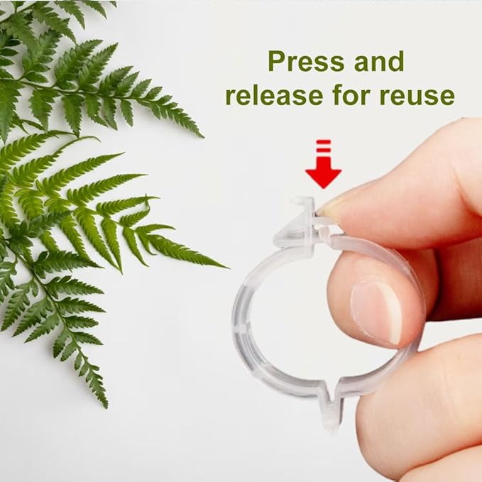 AIIONP 150 PCS Plant Support Clips Reusable Garden Clips, Secured Plastic Plant Clips, Tomato Support Clips for String Trellis for Climbing Plants Outdoor Indoor Plant Flowers Stem Vine Fixing Clips