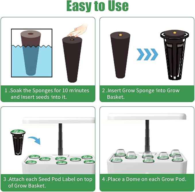 79 Pcs Seed Pod Kit Compatible with Aero Garden Ahope Garden Z243 - Grow Anything Kit for Indoor Garden Hydroponics Growing System with 24 Grow Sponges, 12 Grow Baskets, 12 Domes, 30 Labels