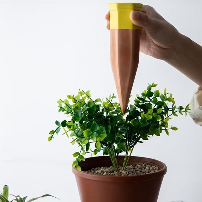 Terracotta Watering Spike Set, Self Watering Planter Insert, Automatic Plant Watering Devices for Vacation Care, Garden/Office/Outdoor/Indoor Plant Decoration