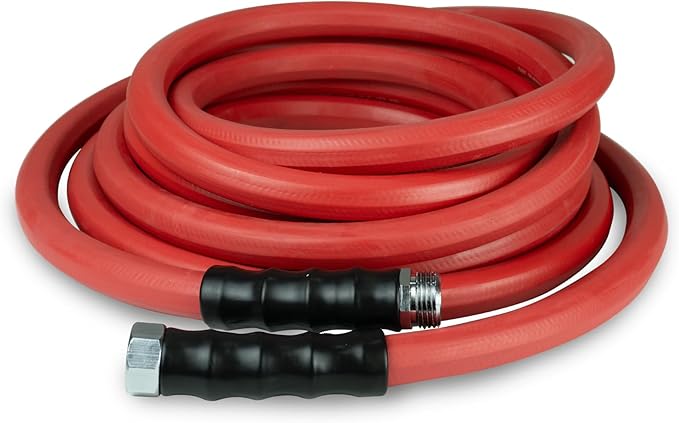 Gilmour Pro Rubber Hot Water Garden Hose – 5/8" x 25', Kink-Resistant, 400 PSI, Brass Fittings, Flexible in Cold, USA Made