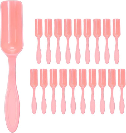 M METERXITY 20-Pack Mini Gardening Shovel Spoons, Plastic Garden Soil Scoops for Cultivation Digging Transplanting/Flower Planting/Plant Succulent, Colorful Small Gardening Tools [Pink]
