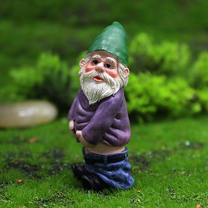 MUAMAX Miniature Garden Gnomes Fairy Garden Gnome Figurines Small Fairy Gardens Accessories Funny Campfire Gnomes Set of 3