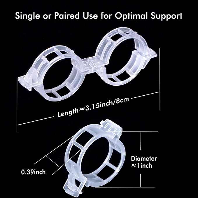 Aipker Bulk Tomato Clips, Plant Support Clip for String Trellis Climbing Plants Garden Vegetables- 200PCS/White