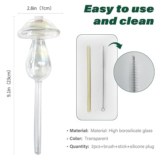 2 Pcs Glass Self Watering Globes, Iridescent Automatic Plant Waterer Bulbs Devices for Indoor & Outdoor Plants, Slow Release Watering Devices System for Various Plants