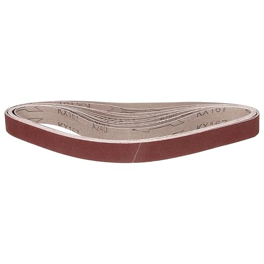 1-1/8 x 21 Inch Sanding Belt, 10 Pcs 240 Grit Knife Sharpener Belts Work Sharpening for Belt Sander Knife Carving Tool Metal Working