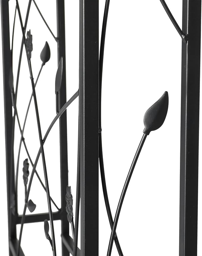 VINGLI Garden Arbor, Arch Archway for Wedding Ceremony Party, Steel Garden Trellis for Plant Climbing, Christmas Garden Decorations Pergola for Garden, Backyard, Lawn (Black, 83.9x55.1x22.8)