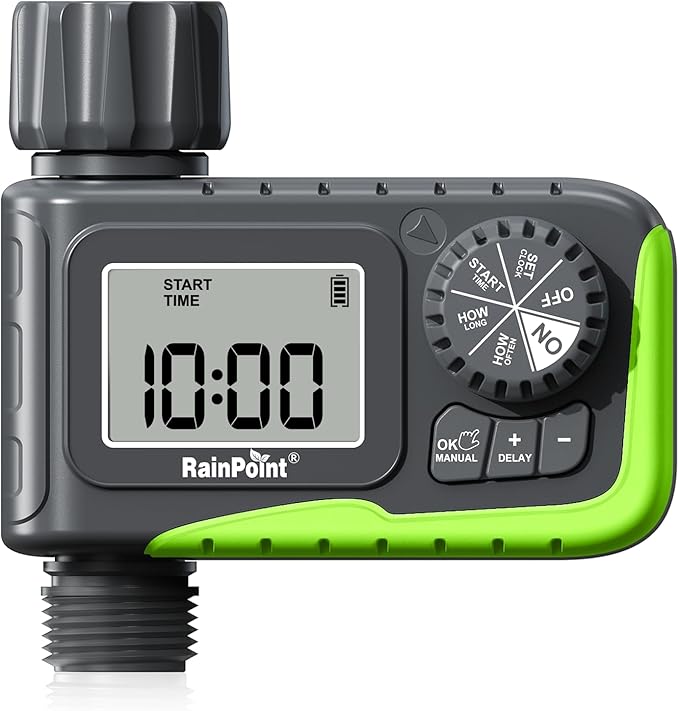 RAINPOINT Sprinkler Timer, Water Timer for Garden Hose, Garden Hose Timers for Watering, Irrigation with Manual Watering/Rain Delay for Outdoor Lawn & Yard