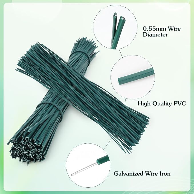 200 PCS Twist Ties for Plants, 7.8 Inch Garden Twist Ties Reusable Green Cable Tie with Rugged Metal Innercores for Bread Cake Pop Candy Bags Cable Organization Christmas Tree Gardening Decor