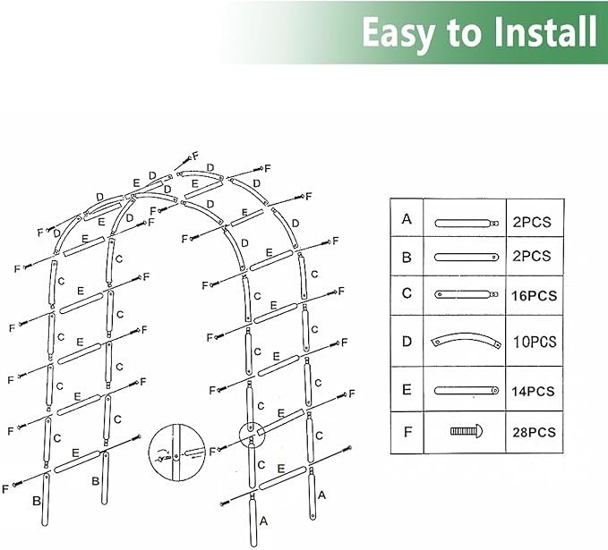 Thorise 7.9 Ft H x 4.6 Ft W Metal Pergola Arbor,Assemble Freely 2 Sizes,for Various Climbing Plant Wedding Garden Arch Bridal Party Decoration Wide Arbor