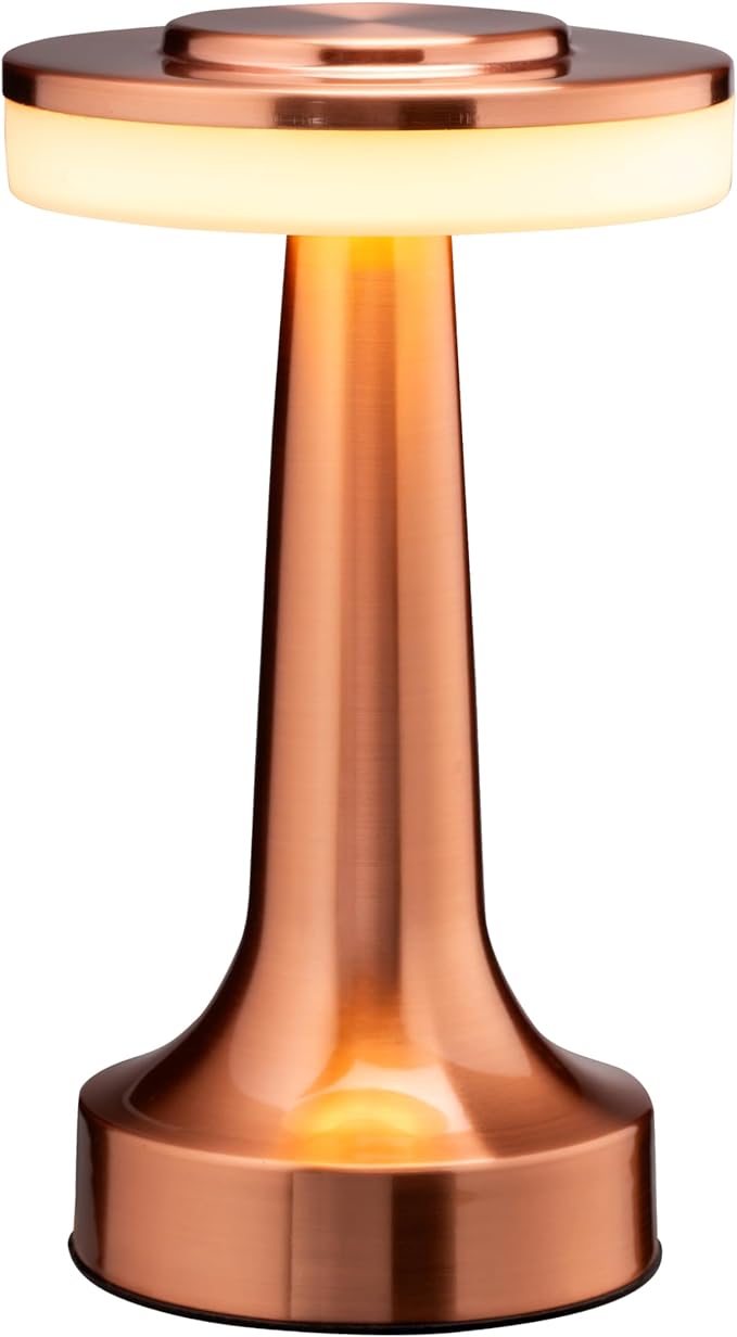 O’Bright Portable LED Table Lamp with Touch Sensor, 3-Levels Brightness, Rechargeable Battery Up to 48 Hours Usage, Night Light for Kids Nursery, Nightstand Lamp, Bedside Lamp (Rose Gold)