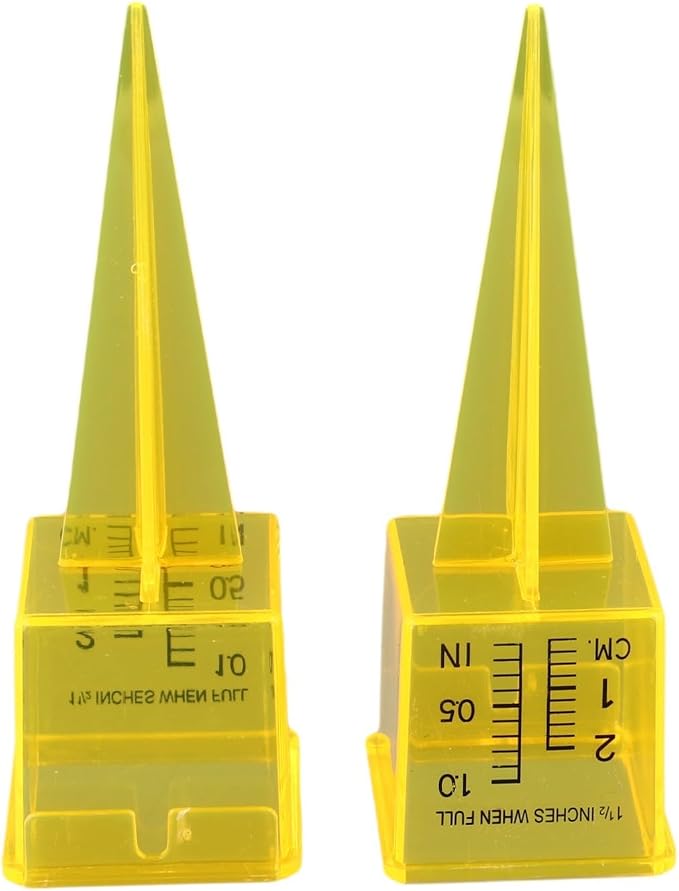 Garden Rain Gauge for Accurate Watering Tracking, Outdoor Lawn Rainfall Collector with Large Readable Scale, Yellow(10pcs)