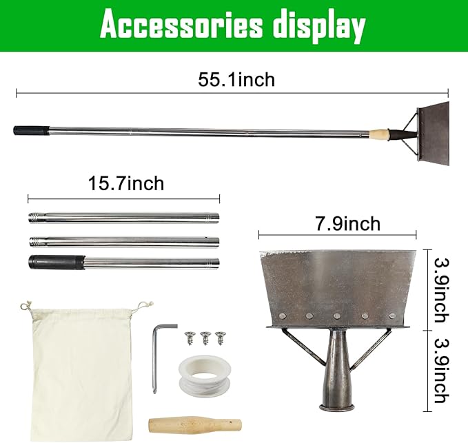 Metal Snow Shovel,Multifunctional Cleaning Shovel Long Handle Steel Flat Shovel for Landscaping, Farm Weeding Tool, Ice Scraper for Outdoor Camping Weeding Planting