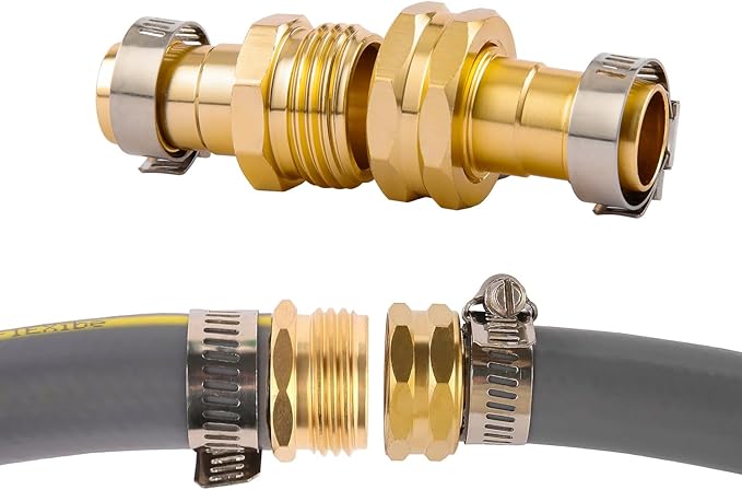 4 Set Garden Hose Repair Connector with Clamps, Fit for 3/4" or 5/8" Garden Hose Fitting, 5/8" Barb x 3/4" GHT Garden Hose Adapter/Fittings, Water Hose Repair Kit