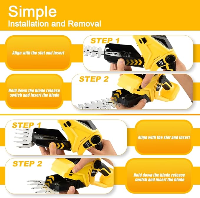 Cordless Hedge Trimmer Compatible with Dewalt 20V Battery (No Battery) 2 in 1 Bush Trimmer & Grass Shears 90° Adjustable Head Electric Grass Trimmer for Yard, Garden and Lawn