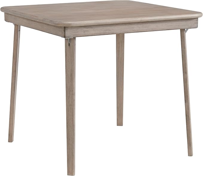 Stakmore Classic Straight Edge Square Folding Card Table 32x32 - No Assembly Wooden Foldable Card Table, Bridge, Board Game, Steel Mechanism, Folding Legs, Space-Saving, Driftwood Frame