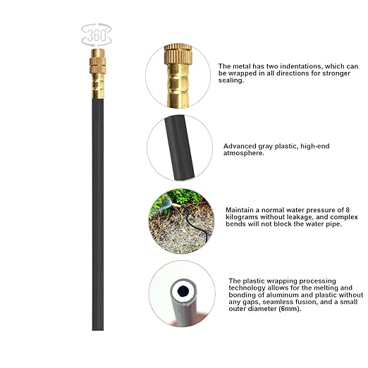 New drip Irrigation kit, Automatic Garden Watering System, Quick Connector and 360-degree Bending Dropper atomizing Copper Nozzle, Garden Plant Lawn Courtyard Watering System. (65FT Ⅱ)