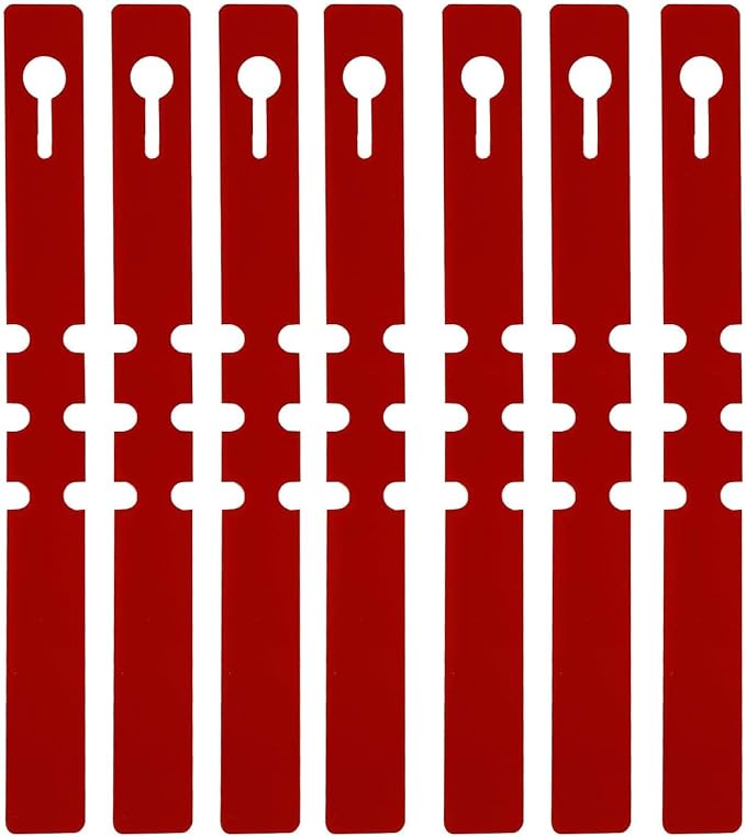 KINJOEK 1200 PCS Red Plant Labels Tags, Plastic Adjustable Wrap Around Waterproof Hanging Garden Tree Tags Plant Loop Tag for Identifying Various Outdoor Nursery Plants Flowers, 2x20cm