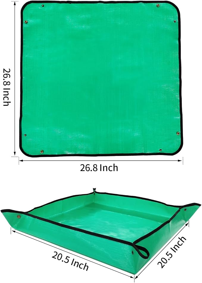 FANTIAN Repotting Mat for Indoor Plants, 26.8" X 26.8" Waterproof Succulent Potting Mat, Foldable Reusable Soil Change Mat Gardening Planting Mat - Gifts for Plant Lovers