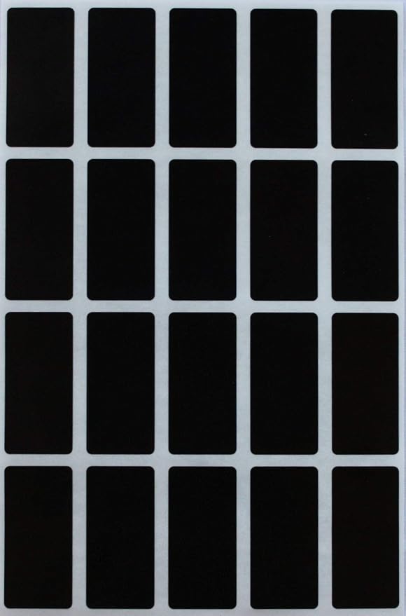 Royal Green Rectangle Sticker Black Colored File Stickers 1.57 inch x 0.75 inch (40mm x 19mm) - 1000 Pack - 5 Cases