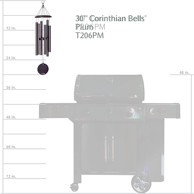 Corinthian Bells by Wind River - 30 inch Plum Wind Chime for Patio, Backyard, Garden, and Outdoor Decor (Aluminum Chime) Made in the USA