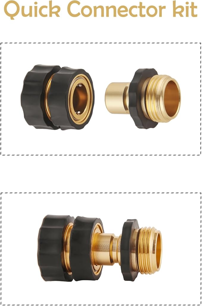 BILAL 12 Piece Quick Connect Hose Fittings for Garden Hose Quick Connector with Gasket, 3/4 Inch GHT Male and Female Attachment Quick Release Water Hose Adapter