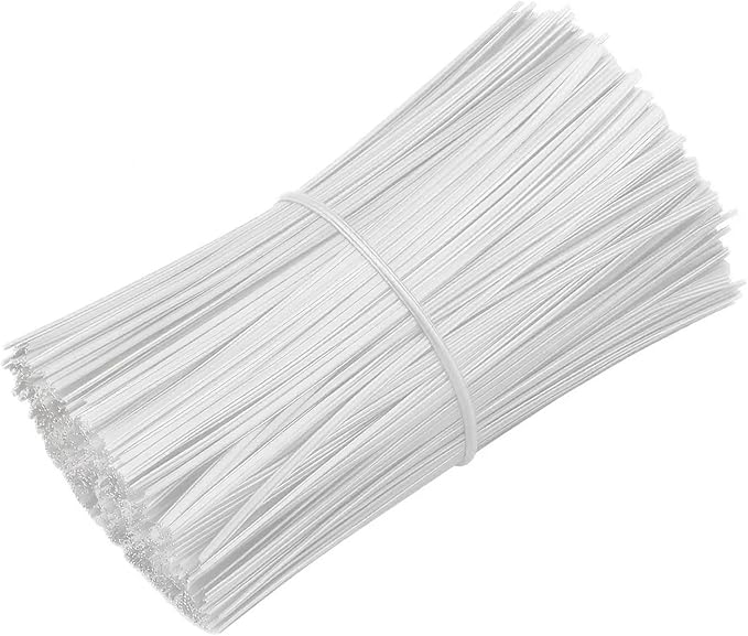 200 PCS Twist Ties for Plants, 7.8 Inch Garden Twist Ties Reusable White Cable Tie with Rugged Metal Innercores for Bread Cake Pop Candy Bags Cable Organization Christmas Tree Gardening Decor