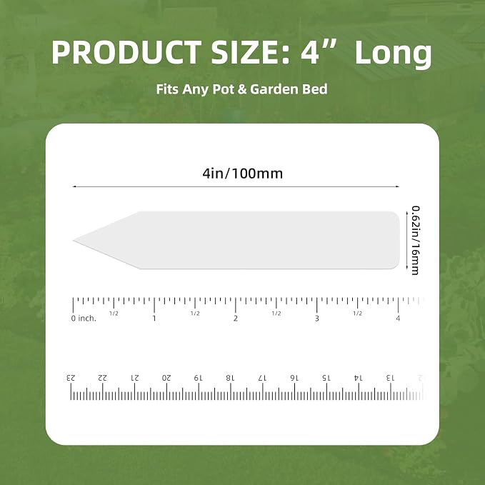 Cleangor 330Pcs Plant Labels with Marker Pen, 4" Plant Tags for Garden Waterproof, Reusable Plastic Plant Markers Garden Labels for Seedlings, Vegetables, Flowers, Gardening Organization Kit