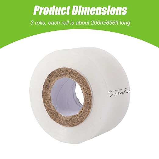 3pcs Petri Dish Films, Each Roll 200m/656ft Clear Floral Plants Fruit Trees Grafting Tapes Lab Sealing Films Clear Petri Dish Tapes Suitable for Grafting & Freshness Preservation