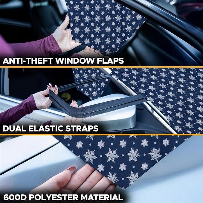 EcoNour Car Windshield Cover for Ice and Snow | Windshield Cover |600D Polyester Car Cover for Snow|Water, Heat & Sag-Proof Car Windshield Snow Cover|Winter Windshield Covers|Medium 69"x42"