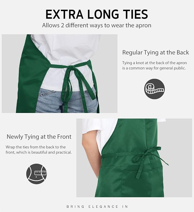 Syntus Apron for Men Women, Adjustable Cooking Kitchen Chef Aprons with 2 Pockets