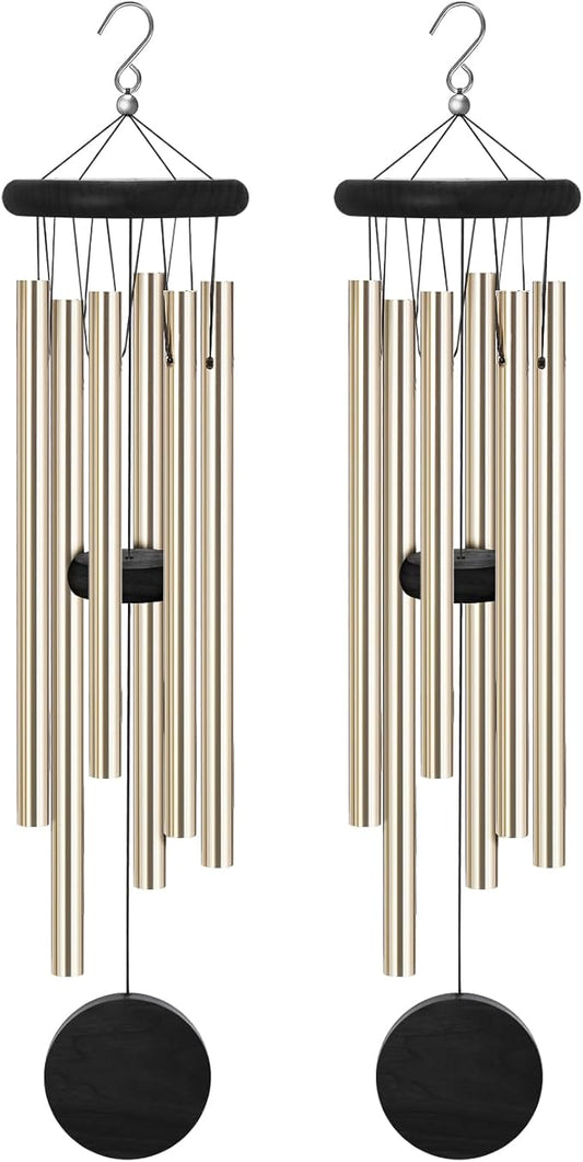 2 Pack Memorial Wind Chimes Outdoor,Garden Wind Chimes with 6 Aluminum Alloy Tubes and Hook,Memorial Wind Chimes for Home Decor Garden Patio Outdoor