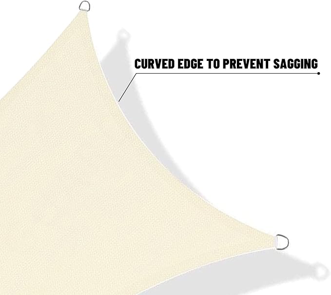 SUNNY GUARD Custom Size 6'x8' Butter Cream Sun Shade Sail Rectangle UV Block Shade for Backyard Yard Patio Deck Garden(Customized)