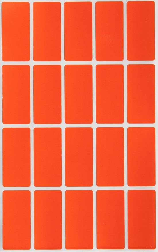 Royal Green Colored File Stickers 1.57 inch x 0.75 inch - Orange Color Code Label Rectangular (40 mm x 19mm) 300 Pack