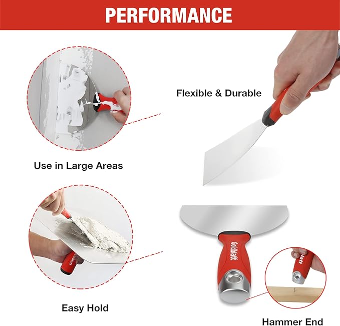 Goldblatt Premium Drywall Hand Tool Kit - 13” Aluminum Hawk & 6” Stainless Steel Joint Knife