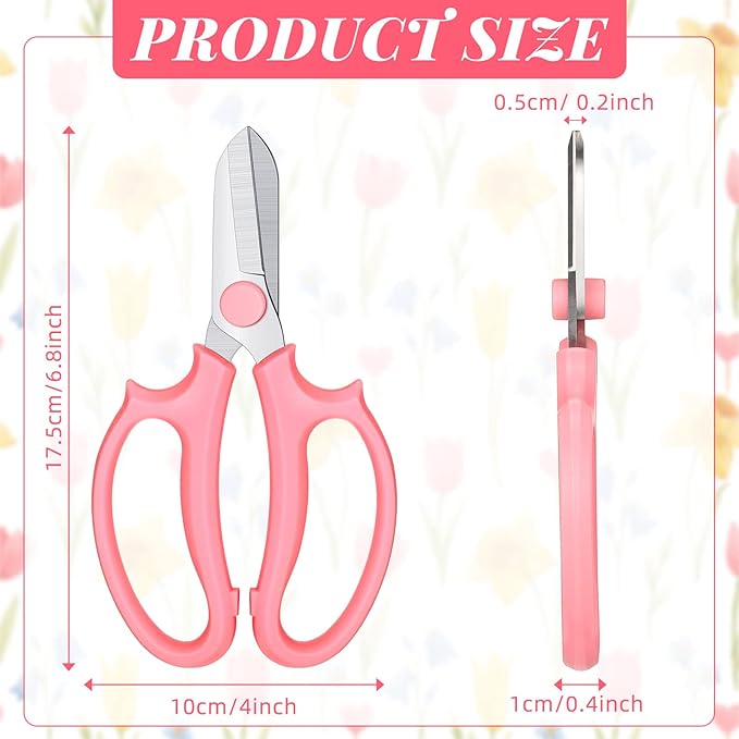Kigeli 8 Pieces Garden Flower Scissors Floral Shears Garden Pruning Shears with Comfortable Handles for Flower Arrangement Fruit Picking Trimming Household (Multicolor)