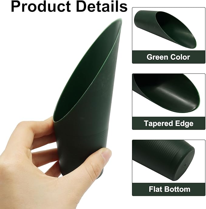 1 Pcs Bonsai Soil Scoops Plastic Garden Shovels Garden Tool, Colorful Mini Potting Scoops for Plant Succulent, Lightweight and Stable Design for Easy Gardening and Transplanting Tasks (Green)