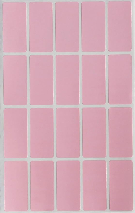 Royal Green Rectangular Pastel Pink Label Stickers Craft Adhesive Rectangles 40mm x 19mm (1.57 inch x 0.75) Great for Envelope Seals - 300 Pack