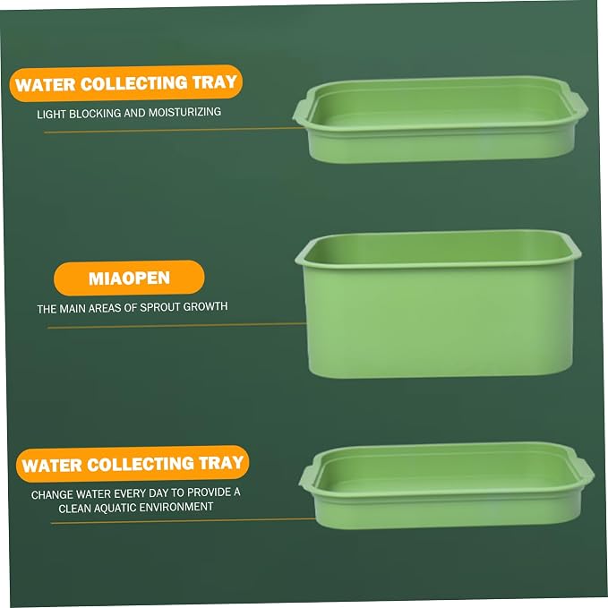Microgreens Growing Trays, Free PP Soil-Free Sprouting Tray Stackable Space-Saving Planting Pot for Growing Bean Sprouts, Broccoli, Alfalfa & MicrogreensSprouts Kit