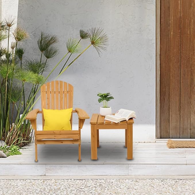 Patio Coffee Bistro Side Table,Indoor Outdoor Small Wooden Square Side/End Table,Sofa Bedside Table Nightstand,Modern Wood Bedside Table,with Waterproof Frame,for Garden Yard Lawn Balcony (Natural)